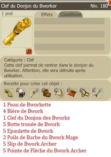 Recette clef bworker