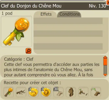 Recette clef donjon du Chêne Mou