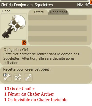 Recette clef des Squelettes
