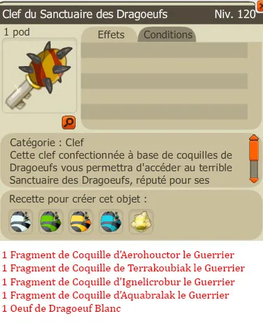 Recette clef du Sanctuaire des Dragoeufs