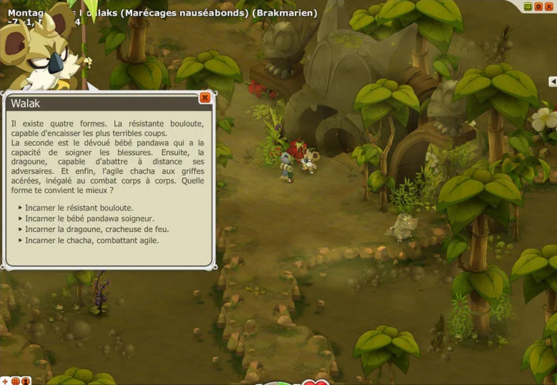 Entrer dans le donjon des familier