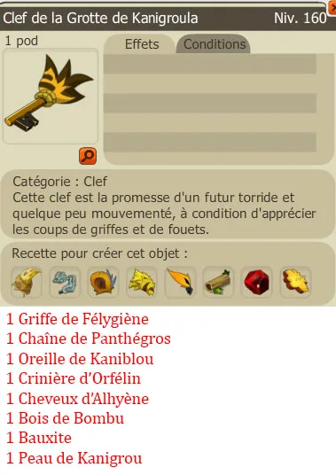 Recette clef donjon Kanigroula