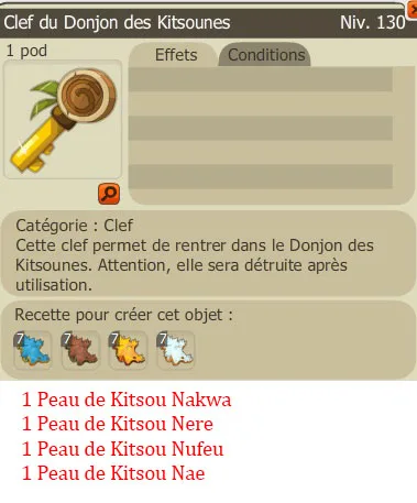 Recette clef des Kitsounes