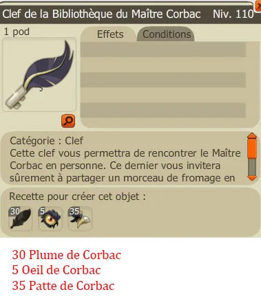 Recette clef donjon du Maître Corbac