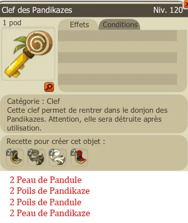 Recette clef des Pandikazes