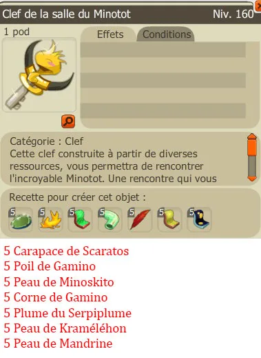 Recette clef du Minotot