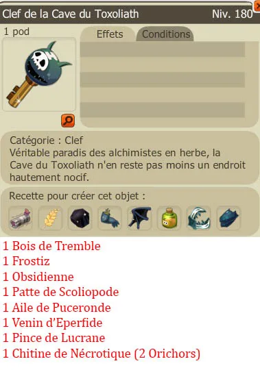 Recette clef donjon 