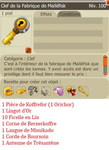 Recette clef donjon 