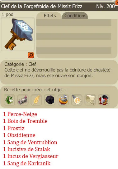Clef Forgefroide de Missiz