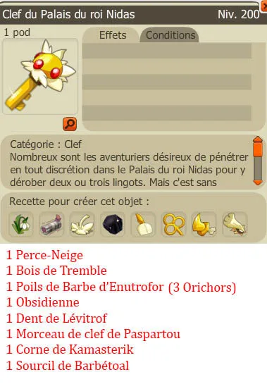 Recette clef donjon 