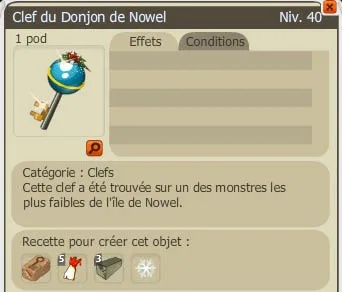 Recette clef Donjon de Nowel