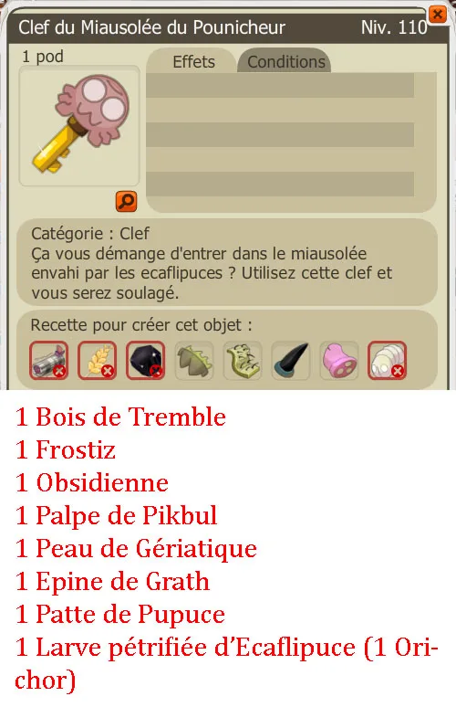 Recette clef donjon 
