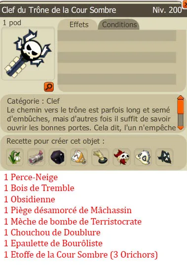 Recette clef donjon 
