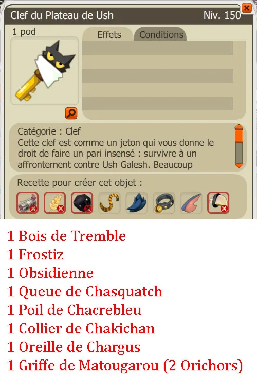 Recette clef donjon 