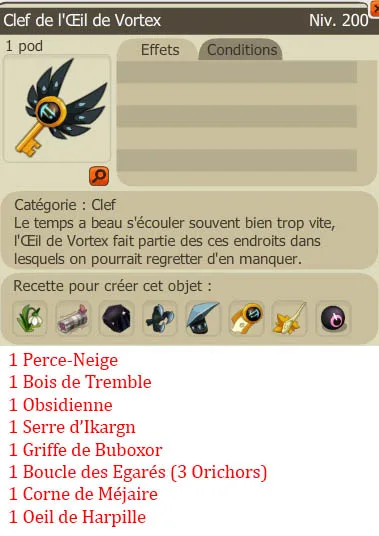 Recette clef donjon 
