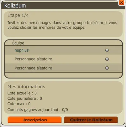 Inscription solo Kolizéum