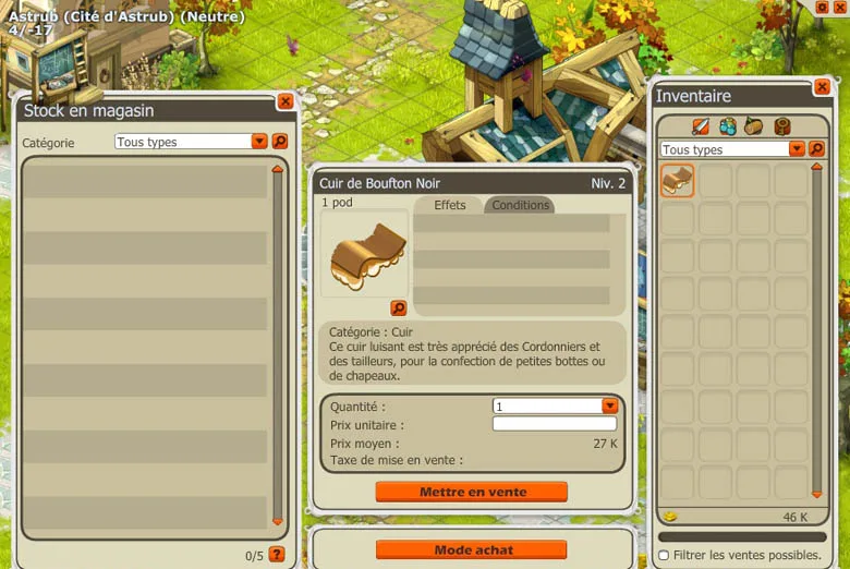 Mise en vente