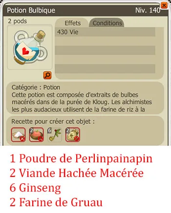 Craft potion alchimiste