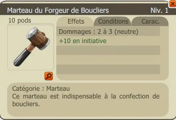 Outil métier forgeur de bouclier