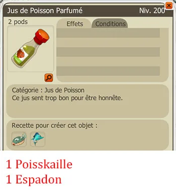 Craft potion pêcheur