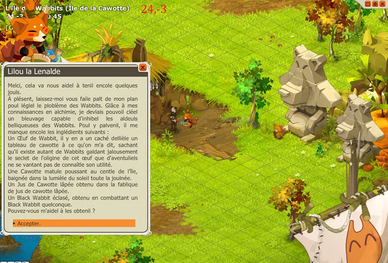 quete dofus cawotte