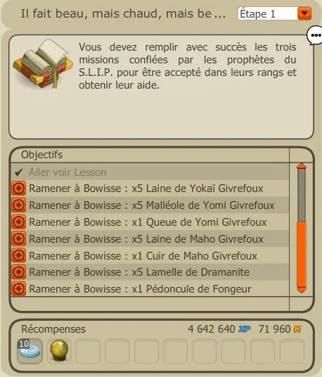 quete depot de ravitaillement