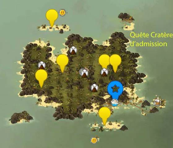 Carte de la quête Cratère d'admission